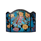 Dragonfly 3 Panel Glass Fireplace Screen
