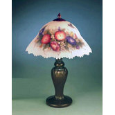 Glynda Turley Hummingbird and Flower  Table Lamp in Antique Brass