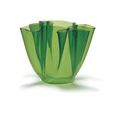 Cartoccio Vase Clear Glass in Green