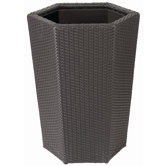 Vista Resin Wicker Hex Planter