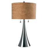 Reed Two Light Table Lamp in Brushed Steel
