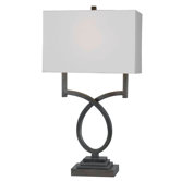 Tau Table Lamp in Weathered Steel