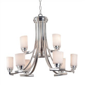 Bow Chandelier in Polished Nickel