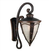 Ribbon and Reed  Outdoor Large Wall Lantern in Caramel Malt