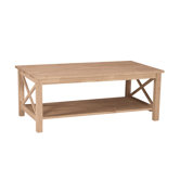 Unfinished Wood Hampton Coffee Table