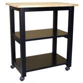 Dining Essentials Kitchen Cart with Butcher Block Top