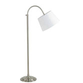 Adjustable Floor Lamp in Brushed Nickel with Hardback Linen Shade