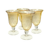 Iris Footed Iced Tea Glass in Citrine (Set of 4)