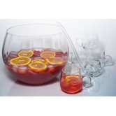 Simplicity 8" 8 Piece Optic Punch Bowl Set