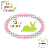 Personalized Girl Animal Oval Wall Plaque