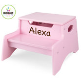 Personalized Step N' Store Stool in Pink