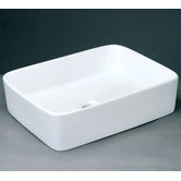 7.50" x 20.87" Rectangle Ceramic Vessel Sink without Overflow in White