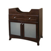 Adara - 31inches Space saver cabinet w/2 frosted glass doors & drawer