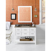 Neo-Classic 42" White Newcastle Vanity and Quartz Top Set