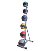 42 lbs Colored Medicine Ball Set with Rack