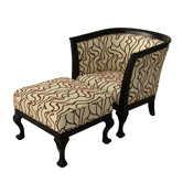 Biedermeier Chair and Ottoman