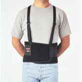Bodybelt Black 8" Back Support w/Sewn In Suspenders Size Large 48" To 58"