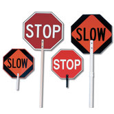 & Slow Traffic Paddle With 18" Aluminum Handle