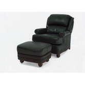 Hi Tilt-Back Leather Pub Chair and Ottoman