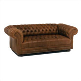Tufted Chesterfield Short Leather Sofa
