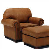 Huntington Leather Chair and Ottoman