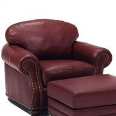 Addison Leather Chair and Ottoman