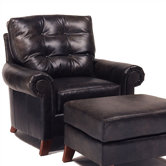 Alexis Leather Chair and Ottoman
