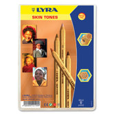 Lyra Giant Large Diameter Colored Pencils, Hexagon, 6.25mm Core, 12/ST, Skin Tones