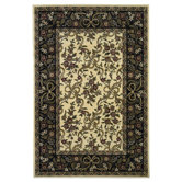 Cambridge Ivory/Black Floral Ribbons Rug