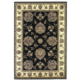 Cambridge Black/Ivory Floral Mahal Rug