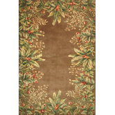 Emerald Taupe Tropical Border Rug