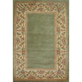 Ruby Sage Floral Border Rug