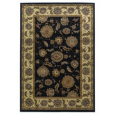 Lifestyles Black/Ivory Kashan Rug