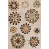 Milan Beige Retro Flora Rug