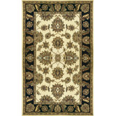 Taj Palace Ivory/Navy Kashan Rug