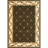 Corinthian Green Fleur-De-Lis Rug