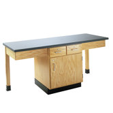 4 Station Science Table With Storage Cabinet & Book Compartment