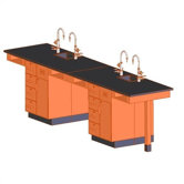 Single Faced 4 Student Island Workstation