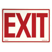 Glow In The Dark Exit Signs - peel and stick eg sign yellow/bl; red background
