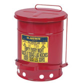 Red Oily Waste Cans - 6 gallon oily waste canw/lever