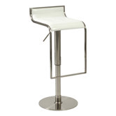 Forest Adjustable Bar Stool in White Leather