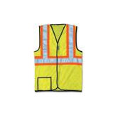 OccuLux&reg; High Visibility Yellow Two-Tone Cool Mesh Vest With 2" Wide Horizontal Stripes And 2" Wide Vertical Shoulder Stripes