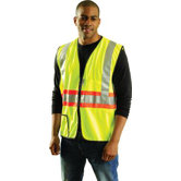 OccuLux&reg; High Visibility Fluorescent Yellow Expandable Two-Tone Safety Vest With 3M&trade; Scotchlite&trade; Reflective Tape