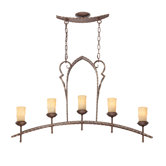 Laredo Five Light Kitchen Island Light in Rustic Bronze