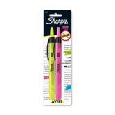 Highlighter, Retractable, Chisel Point, 2/PK, Fl Pink/Yellow