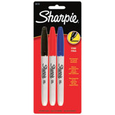 Permanent Marker, Fine Point, 3/PK, Assorted