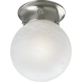 Alabaster Glass Globe Semi Flush Mount