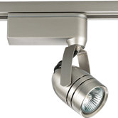 Alpha Trak Miniature Halogen Slotted Back Cylinder Track Head in Brushed Nickel