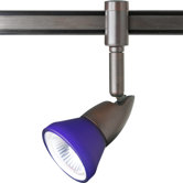 Illuma-Flex 12V Track Head in Blue Glass and Urban Bronze
