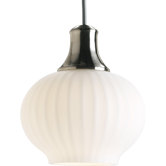 Illuma-Flex  Onion Mini-Pendant in White Glass and Brushed Nickel